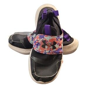 Size 6y Under Armour GGS Runplay Big Girl Slip On Sneakers Camo Black Multicolor